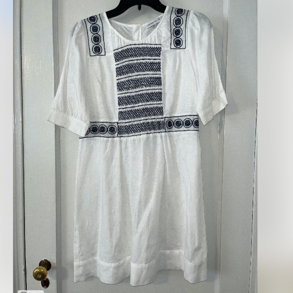 See By Chloe Embroidered White Linen Dress